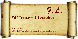 Fürster Lizandra névjegykártya